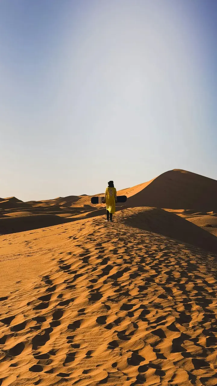 Sandboarding in the Sahara